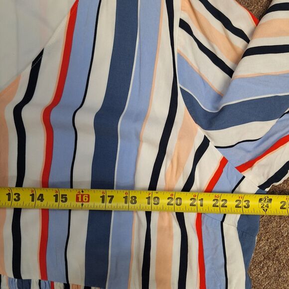 Lane Bryant Shirt Dress V-Neck 3/4 Sleeve Striped Multicolor Women's Size 22 - Picture 10 of 12